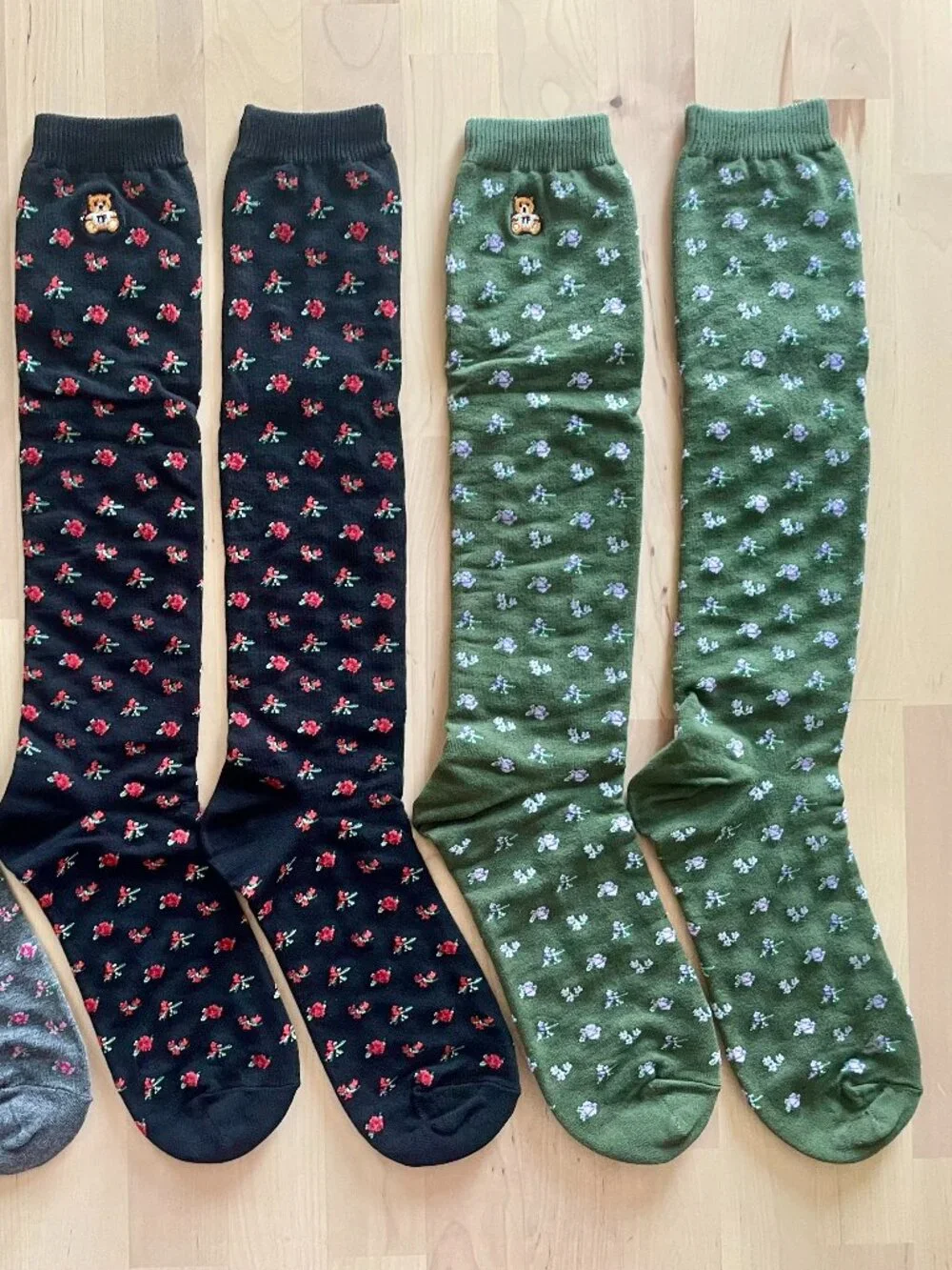 Teddy Fresh Women's 3-Pack Floral Knee High Socks One Size NEW
